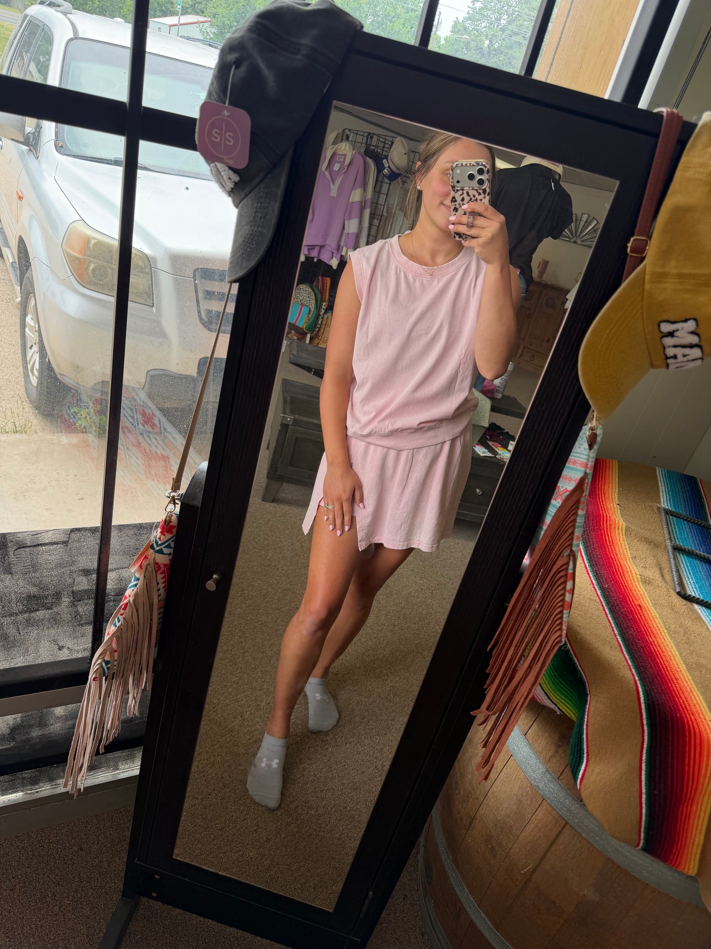 Plans Are Made Pink Skort Set