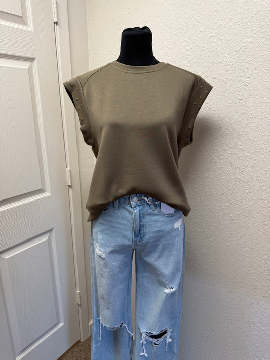 Live Out Loud Top Olive