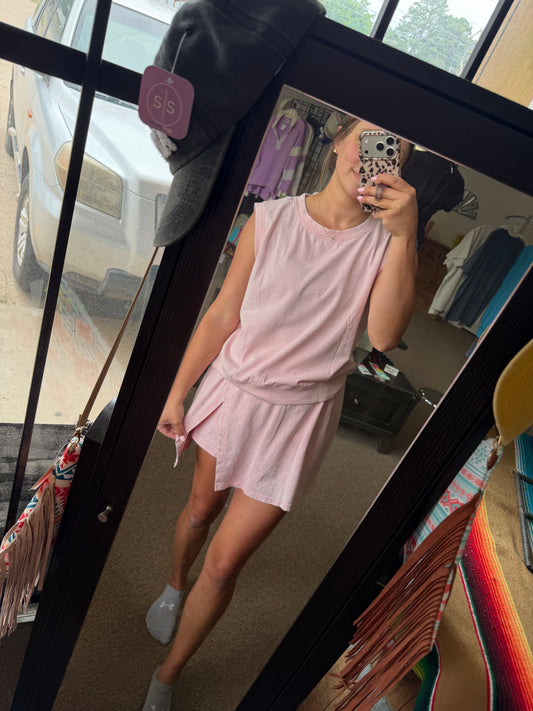 Plans Are Made Pink Skort Set