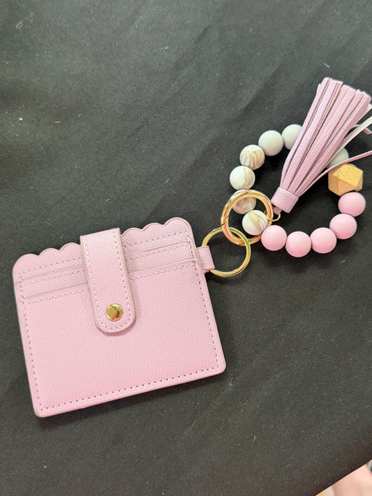 On The Go Wristlet (Tan purple & Teal)